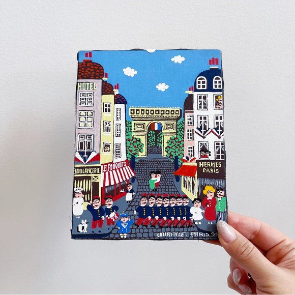 Parisian Other - Parisian Hand-painted Folkart Hermes L’arc de Triomphe Laurence 95’ Small